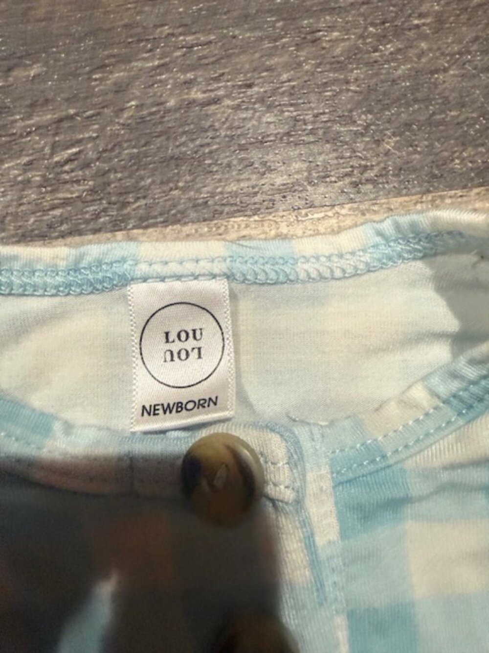 Lou Lou & Company Blue and White Gingham Kids Pajama Set - Picture 4 of 4